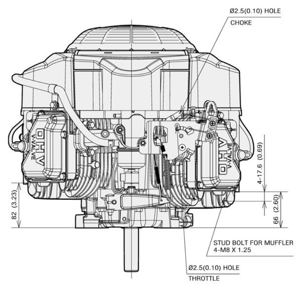 Dimensiuni motor Kawasaki FR541V