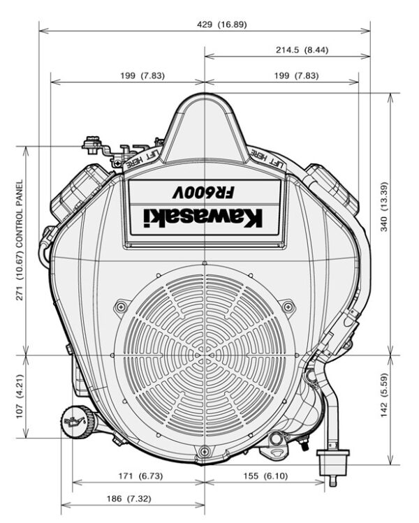 Dimensiuni motor Kawasaki FR541V