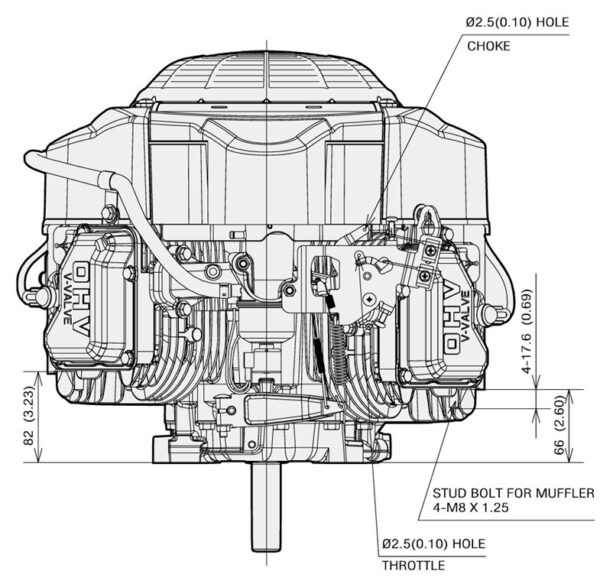 dimensiuni motor Kawasaki FR600V