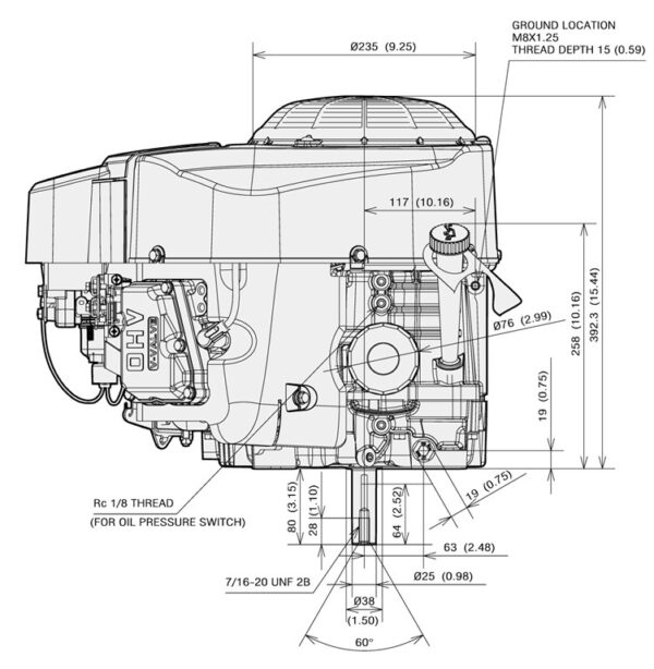 Dimensiuni Motor Kawasaki FR651V