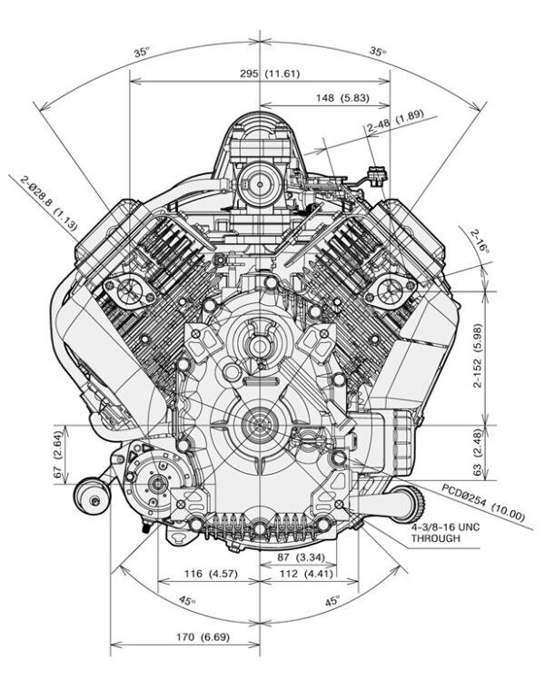 Dimensiuni Motor Kawasaki FR651V