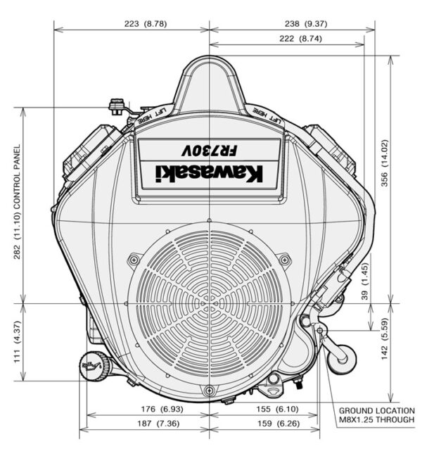 Dimensiuni Motor Kawasaki FR651V