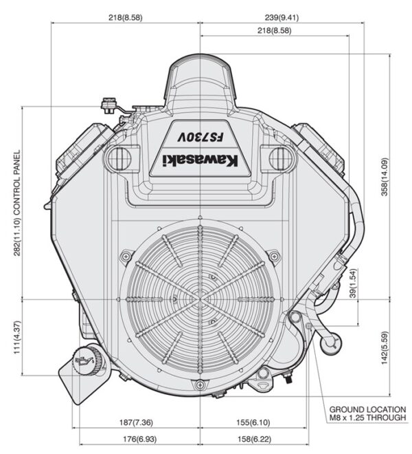 Motor Kawasaki FS691V - dimensiuni motor