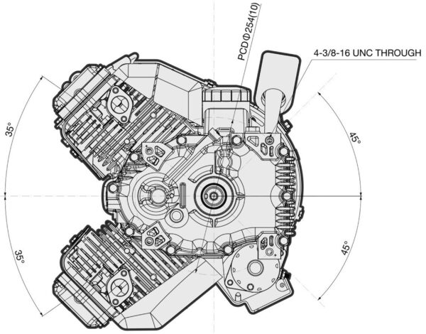 Motor 4 timpi Kawasaki FT730V - dimensiuni motor