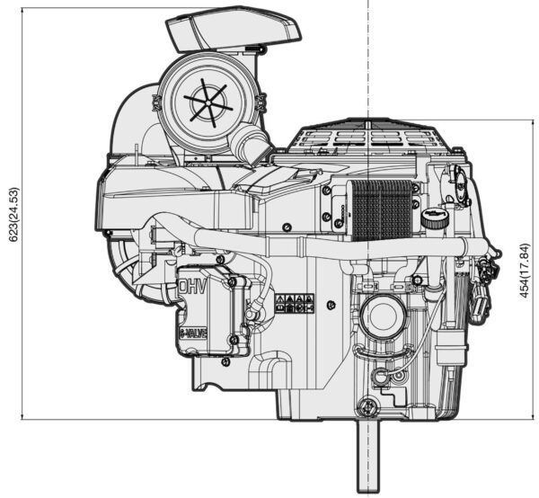 Motor Kawasaki FX1000V EFI - dimensiuni motor