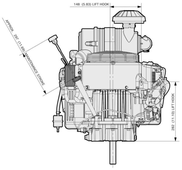 Motor Kawasaki FX850V EFI - dimensiuni motor